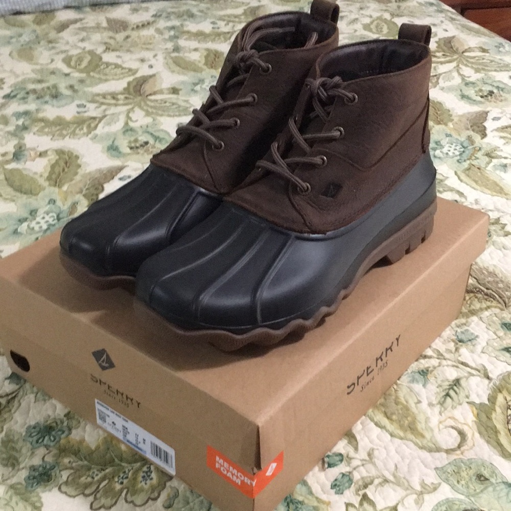 Mens Sperry Brewster Leather Top Sider Duck Boots